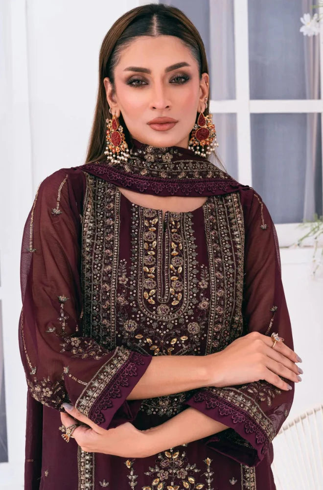 Formal Collection - Noorma Kaamal - Lallaria Embroidered Chiffon Suit Unstitched - RC 1319