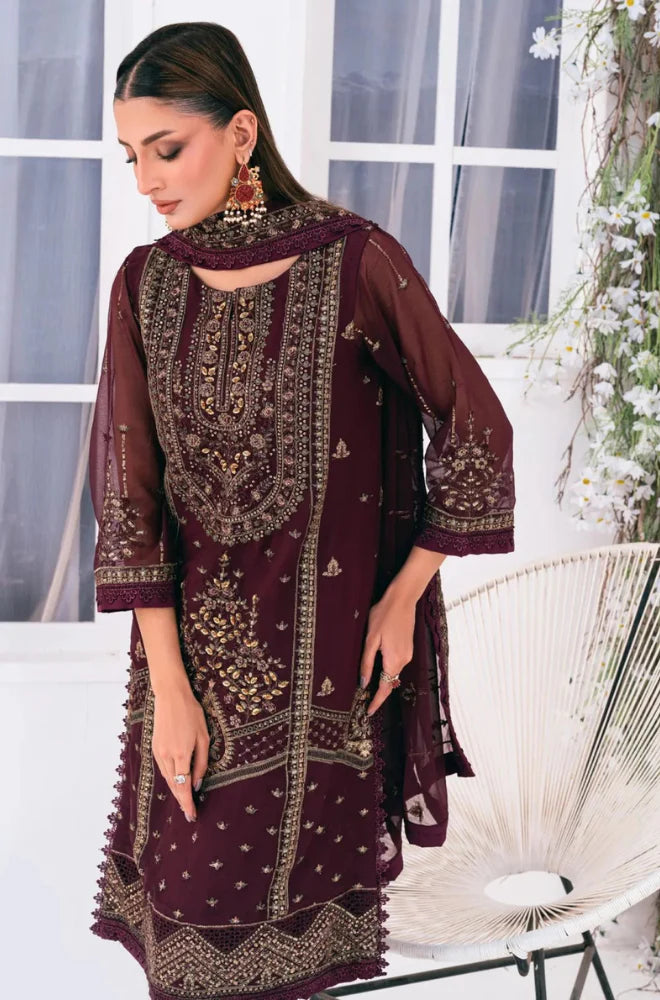 Formal Collection - Noorma Kaamal - Lallaria Embroidered Chiffon Suit Unstitched - RC 1319