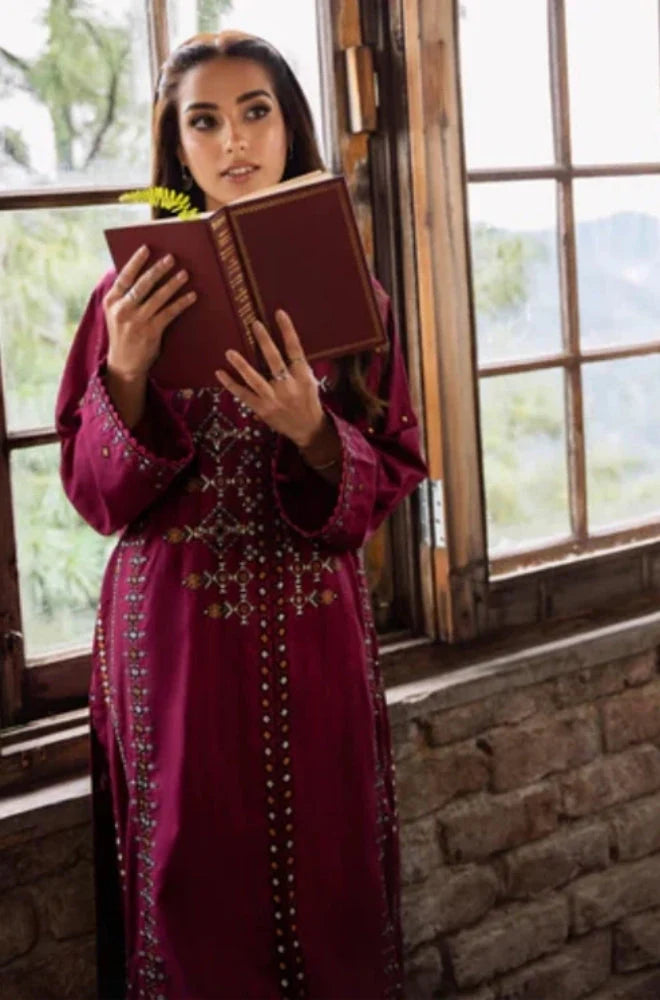 Sapphire - 3PC Unstitched Khaddar Embroidered Shirt with Khaddar Trouser - RC 1122
