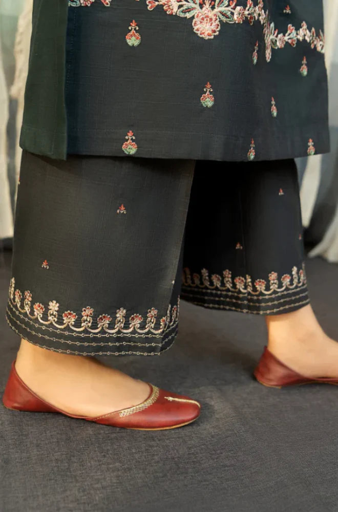Urge - 3PC Unstitched Dhanak Embroidered Shirt with Printed Shawl and Embroidered Trouser - RC 1125