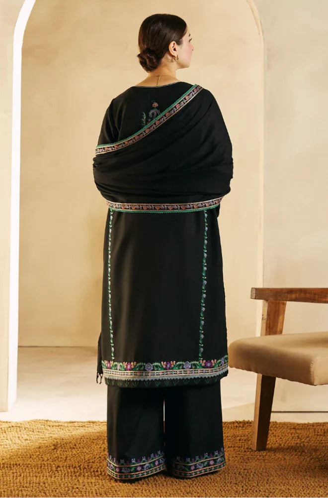 Zara Shah Jahan - 3PC Unstitched Dhanak Embroidered Shirt with Digital Printed Dhanak Shawl and Trouser - RC 1128
