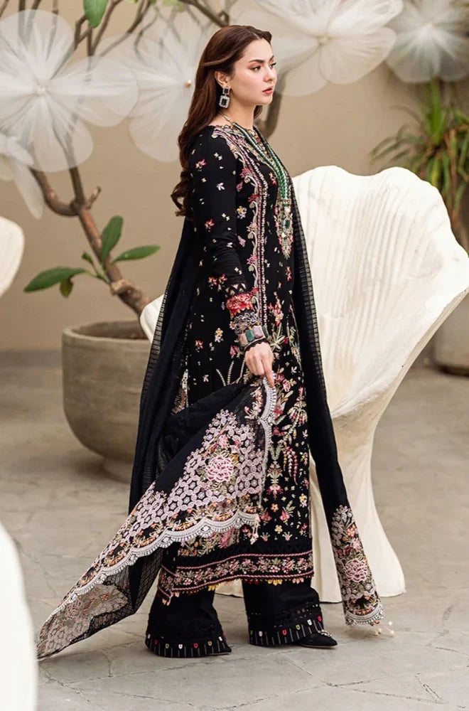 Qalamkar - 3PC Lawn Embroidered Shirt with Embroidered Slub Net Dupatta - RC 1018