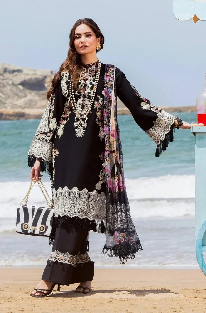 Elaf - Lawn 3PC Unstitched Embroidred Shirt with Printed Chiffon Dupatta - RC 1004