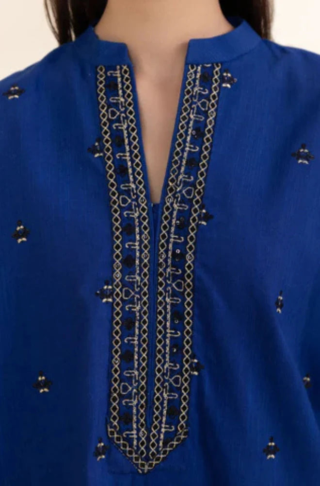 Sapphire - 3PC Unstitched Khaddar Embroidered Front with Digital Printed Shawl and Trouser - RC 1139