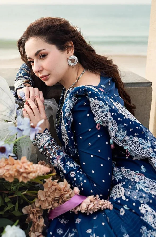 Qalamkaar - 3PC Lawn Embroidered Shirt with Embroidered Chiffon Dupatta - RC 1016