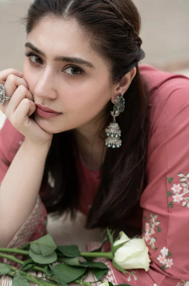 Urge - 2PC Unstitched dhanak Embroidered Shirt with dhanak Embroidered Trousers - RC 1144