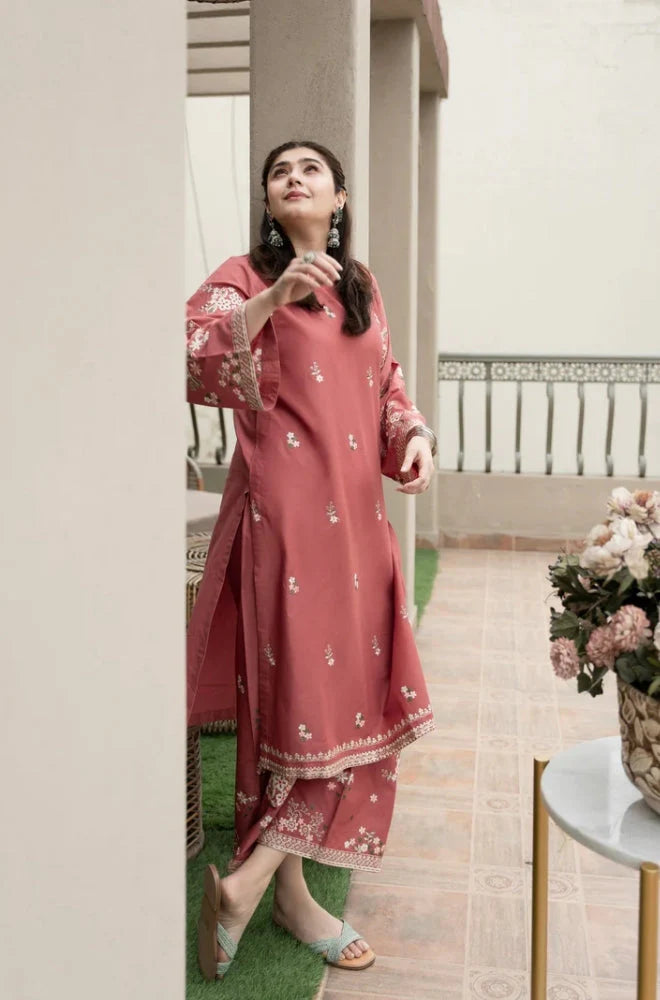 Urge - 2PC Unstitched dhanak Embroidered Shirt with dhanak Embroidered Trousers - RC 1144