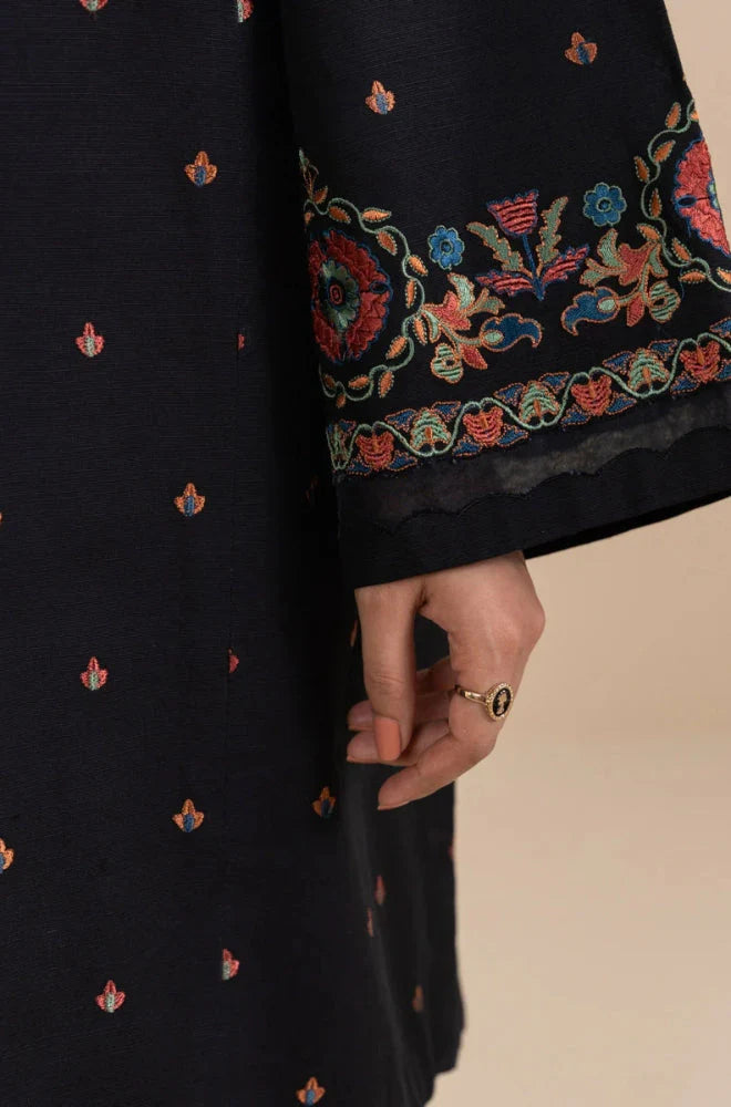 Sapphire - 3PC Unstitched Khaddar Embroidered Front with Digital Printed Shawl and Plain Trouser - RC 1149