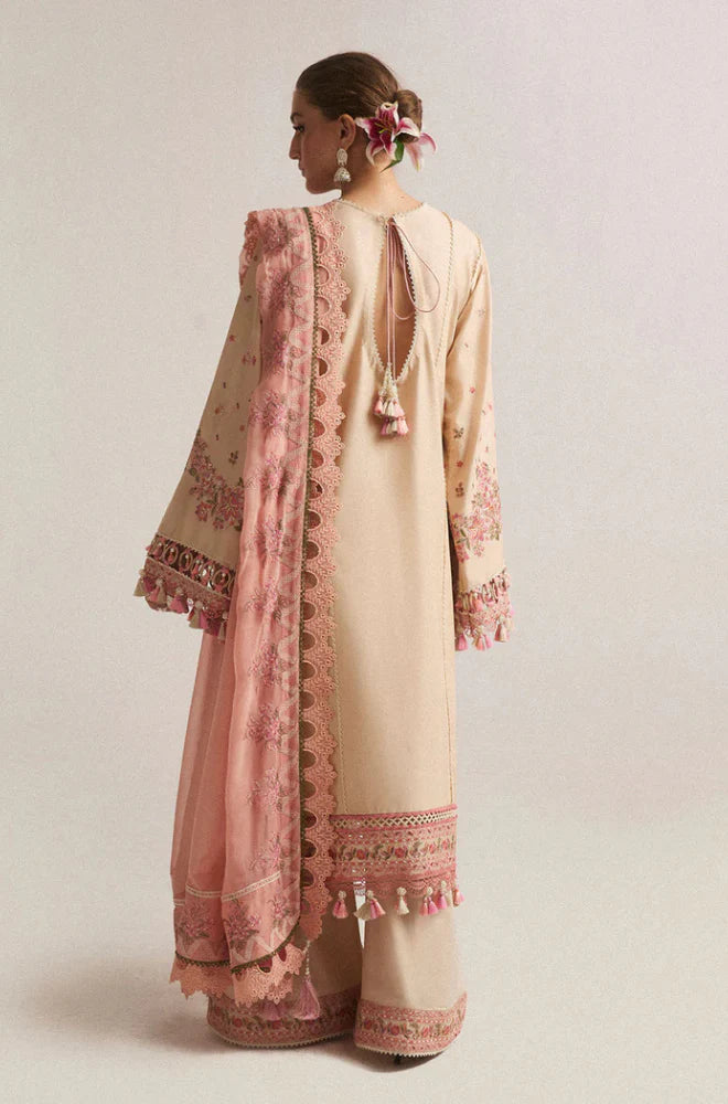 Hussain Rehar - 3PC Unstitched Dhanak Embroidered Shirt with Digital Printed shawl and Embroidered Trouser - RC 1151
