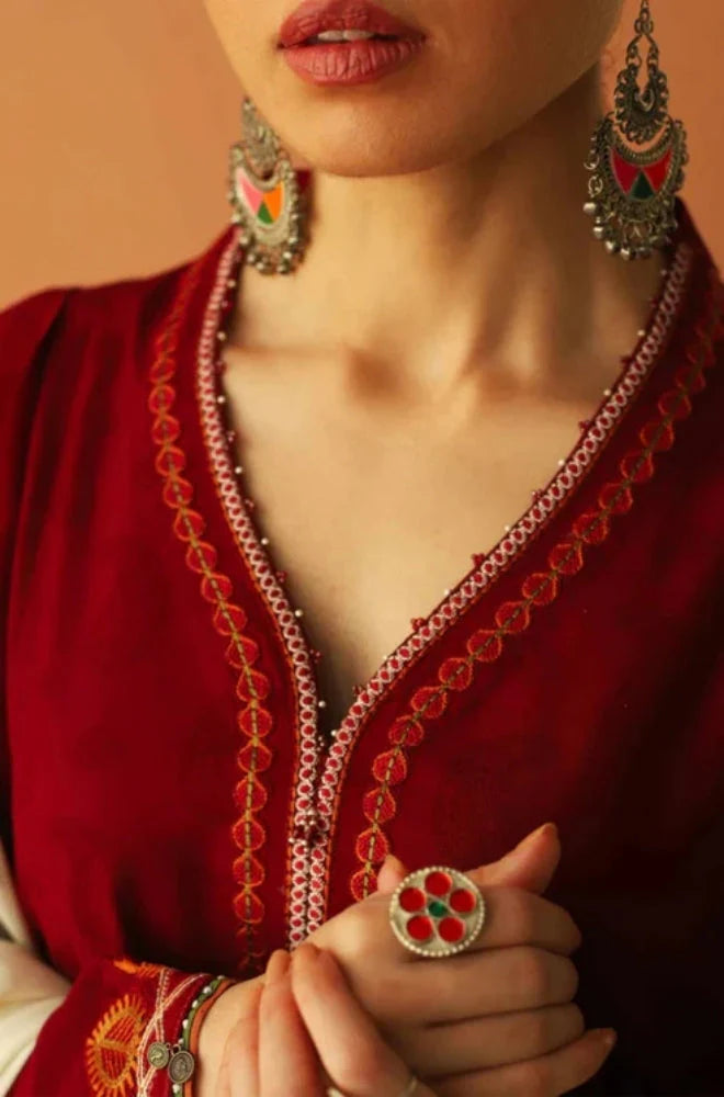 Zara Shah Jahan - 3PC Unstitched Dhanak Embroidered Shirt with Embroidered Dhanak Shawl and Trouser - RC 1106