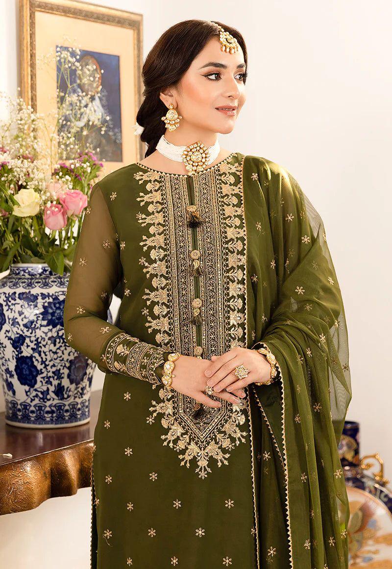Heavy Embroidered Chiffon Shirt With Heavy Embroidered Dupatta - RC 1365
