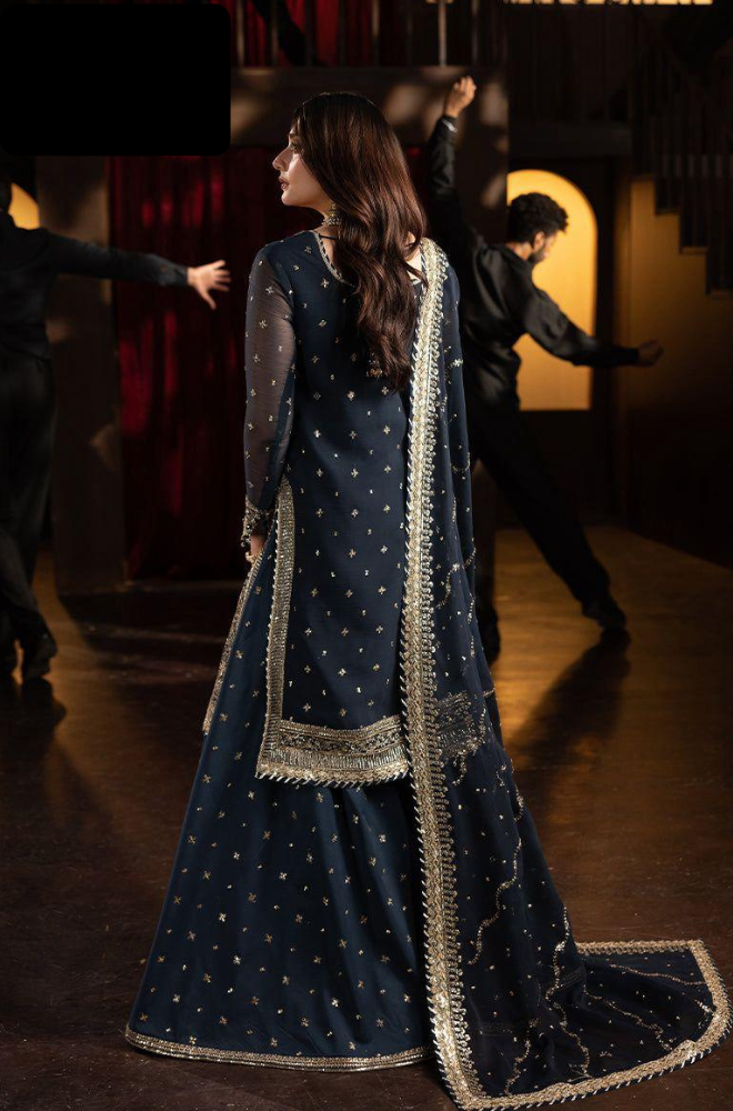 3PC Chiffon Embroidered Unstitched Collection - RC 1374