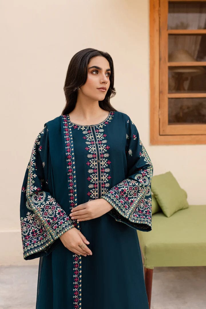 Batik - Lawn 3PC Unstitched Embroidered Shirt with Chiffon Dupatta - RS 1025