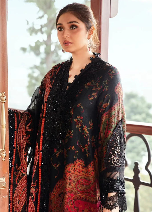Printed Patch Emb Lawn 3 Piece Unstitched Suit-RC 1002
