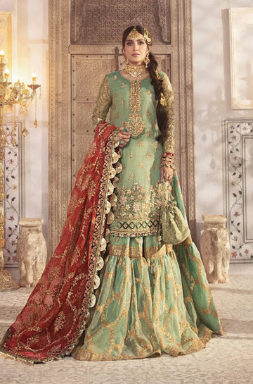 3PC Unstitched Masuri , Organza & Silk Embroidery Wedding Dress - RC 1310