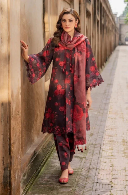 3PC Unstitched Printed Khaddar Shirt with Printed Khaddar Dupatta and Same Printed Trouser - RC 1511