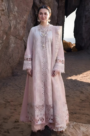 3PC Unstitched Lawn Heavy Embroidered Shirt with Embroidered Khadi Net Dupatta - RC 1027