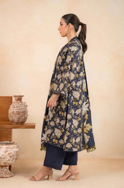 3PC Unstitched Printed Khaddar Shirt with Printed Khaddar Dupatta and Same Printed Trouser - RC 1512