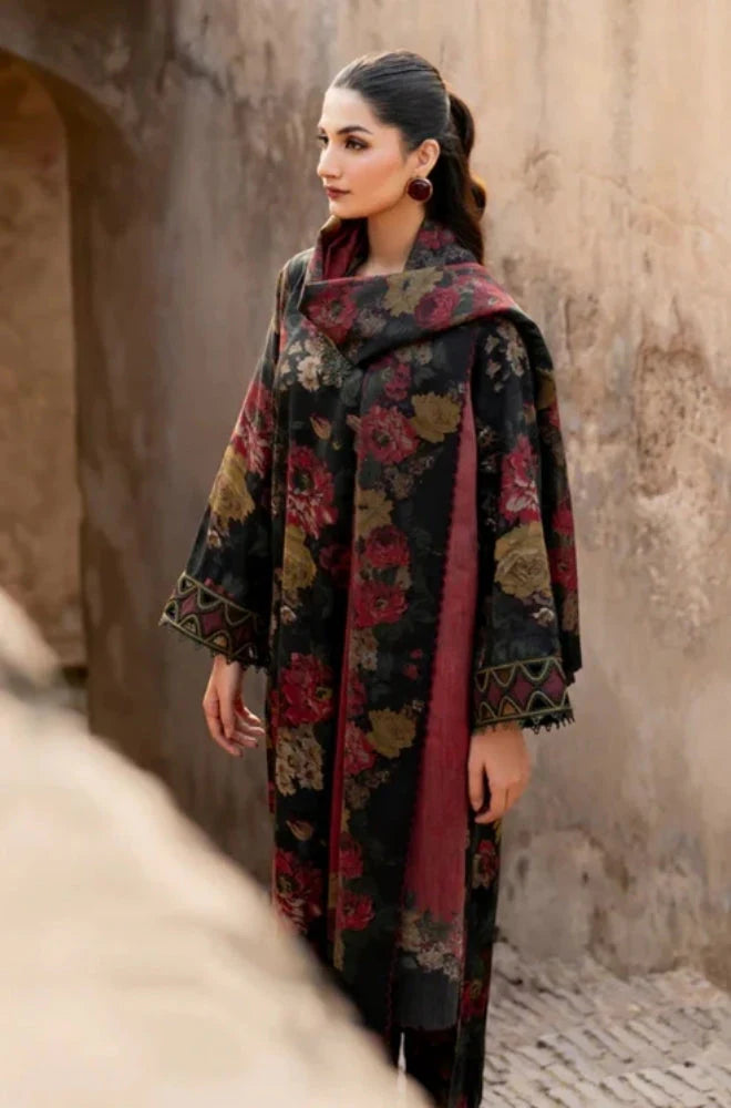 3PC Unstitched Printed Khaddar Shirt with Printed Khaddar Dupatta and Same Printed Trouser - RC 1513