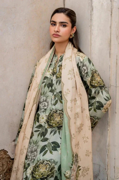 3PC Unstitched Printed Khaddar Shirt with Printed Khaddar Dupatta and Same Printed Trouser - RC 1514