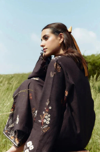 Zara Shah Jahan - 3PC Unstitched Dhanak Embroidered Shirt with Printed Shawl and Trouser - RC 1115