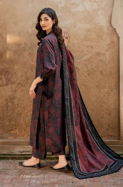 Baroque - 3PC Unstitched Printed Karandi Shirt with Printed Karandi Dupatta and Same Printed Trouser - RC 1116