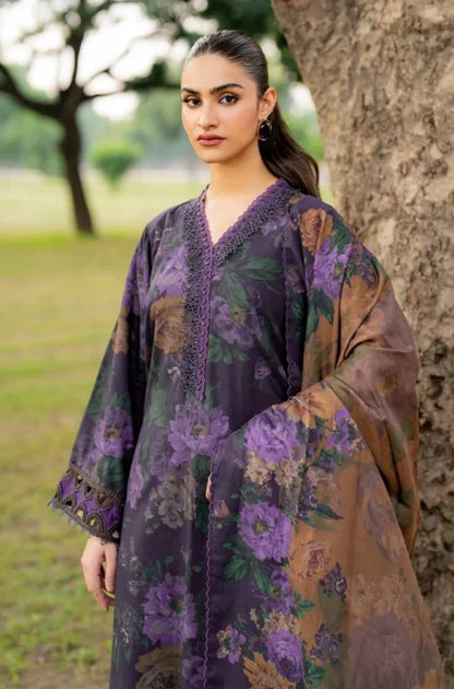 3PC Unstitched Printed Khaddar Shirt with Printed Khaddar Dupatta and Same Printed Trouser - RC 1516
