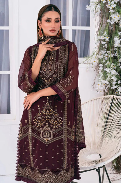 Formal Collection - Noorma Kaamal - Lallaria Embroidered Chiffon Suit Unstitched - RC 1319