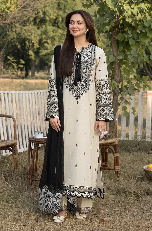 Allys - 3PC Lawn Embroidered Shirt with Embroidered Chiffon Dupatta (Unstitched)- RC 1013