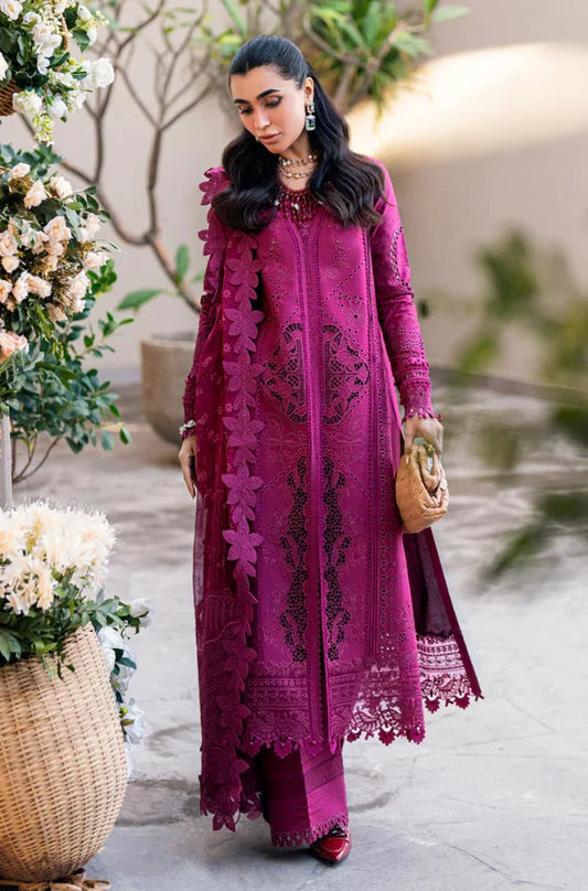 Qalamkar - 3PC Lawn Embroidered Shirt with Embroidered Slub Net Dupatta - RC 1003