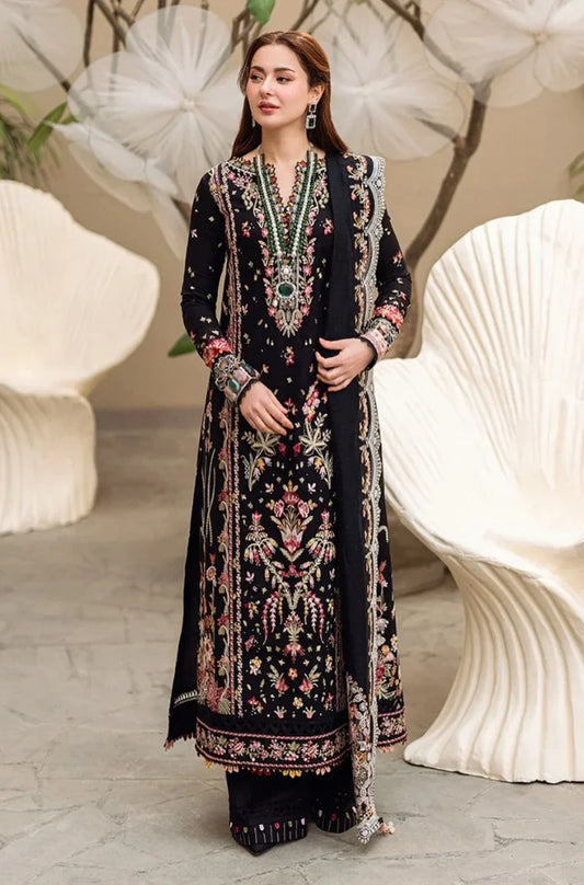 Qalamkar - 3PC Lawn Embroidered Shirt with Embroidered Slub Net Dupatta - RC 1018