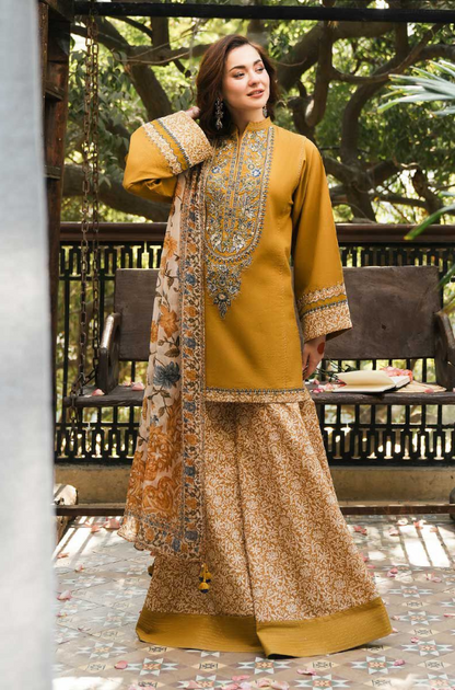 3PC Unstitched Embroidered Dhanak Suit - RC 1182