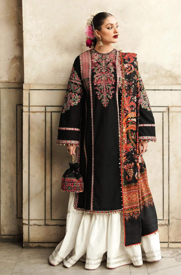 3PC Unstitched Lawn Embroidered Shirt with Printed Dupatta - RC 1091