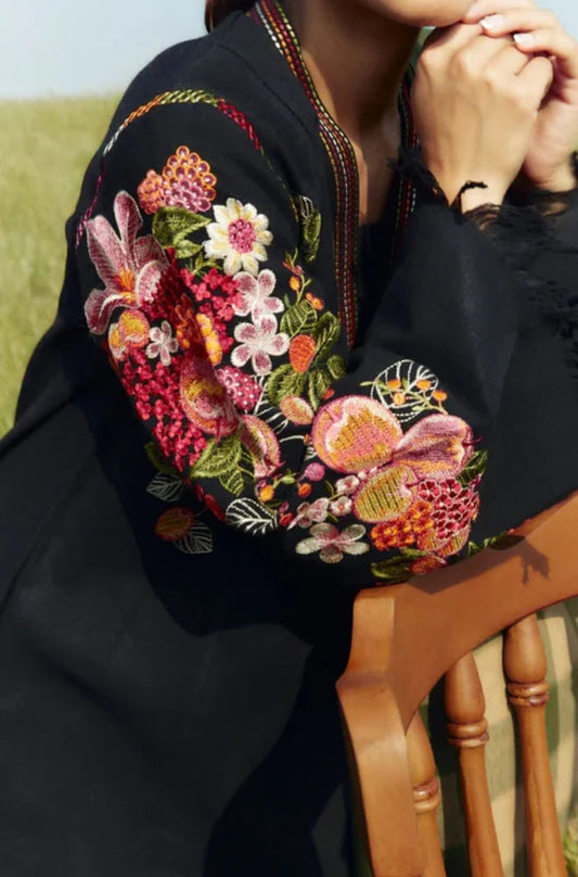 3PC Unstitched Dhanak Embroidered Shirt with Printed Shawl and Trouser - RC 1121