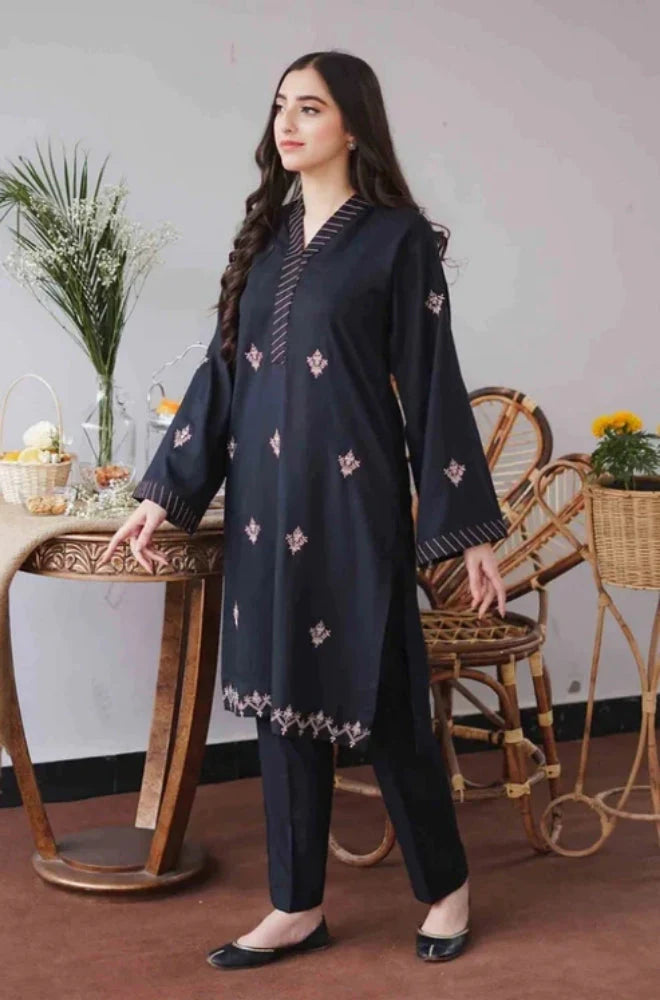 3PC Unstitched Dhanak Embroidered Shirt with Patti Work Embroidered Dupatta and Trouser - RC 1123
