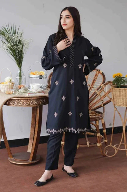 Aisling - 3PC Unstitched Dhanak Embroidered Shirt with Patti Work Embroidered Dupatta and Trouser - RC 1123