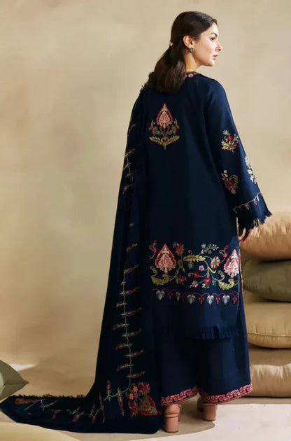 Zara Shah Jahan - 3PC Unstitched Dhanak Embroidered Shirt with Digital Printed Dhanak Shawl and Trouser - RC 1126