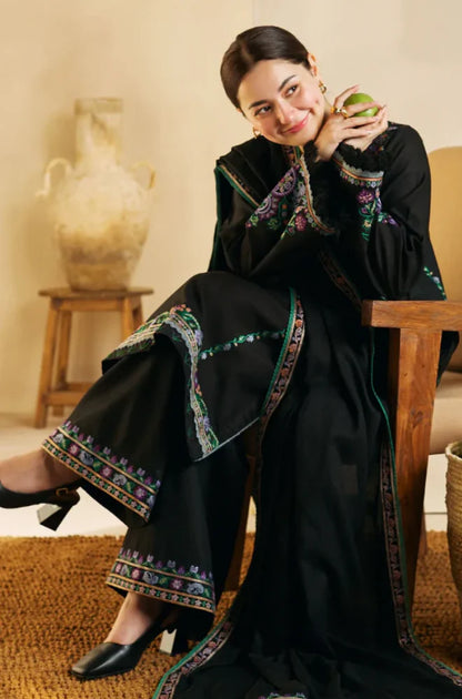 Zara Shah Jahan - 3PC Unstitched Dhanak Embroidered Shirt with Digital Printed Dhanak Shawl and Trouser - RC 1128