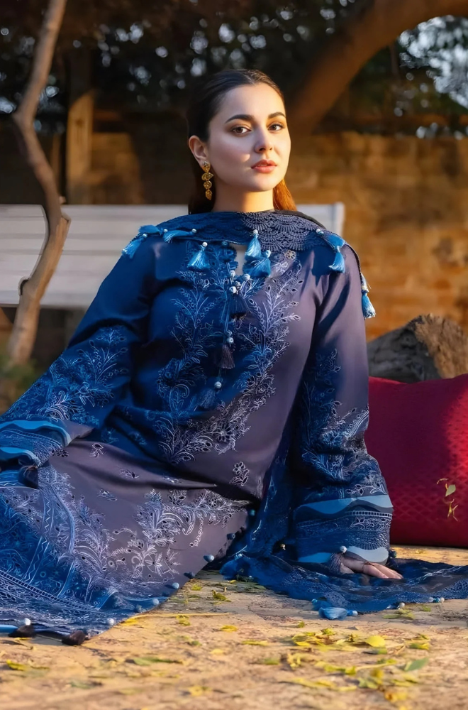 3PC Unstitched Lawn Embroidered Shirt with Monark Digital Printed Dupatta - RC 1028