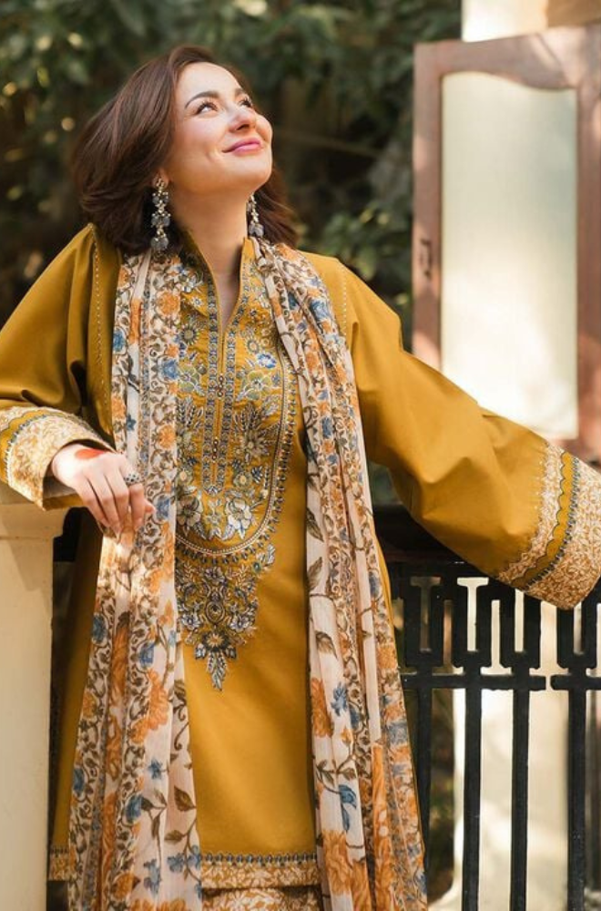 3PC Unstitched Embroidered Dhanak Suit - RC 1182