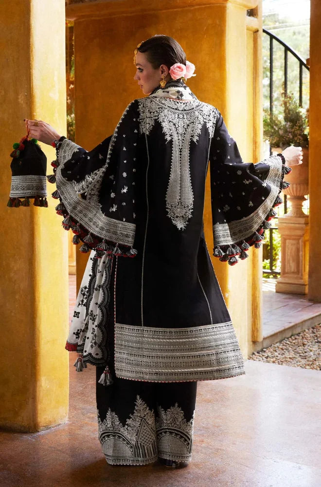 Hussain Rehar - Lawn 3PC Unstitched Embroidered Shirt with Slub Net Dupatta - RC 1031