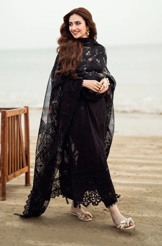 3PC LAWN EMBROIDERED SHIRT WITH CHIFFON PRINTED EMBROIDERED DUPATTA AND TROUSER - RC 1017