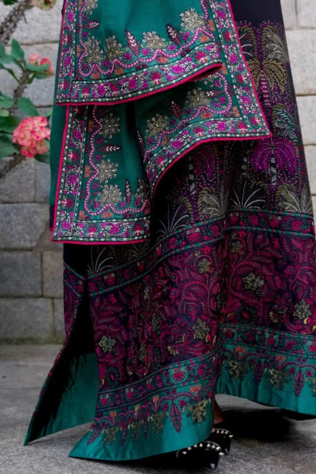 3PC Unstitched Lawn Embroidered Shirt with Embroidered Lawn Dupatta and Trouser - RC 1035
