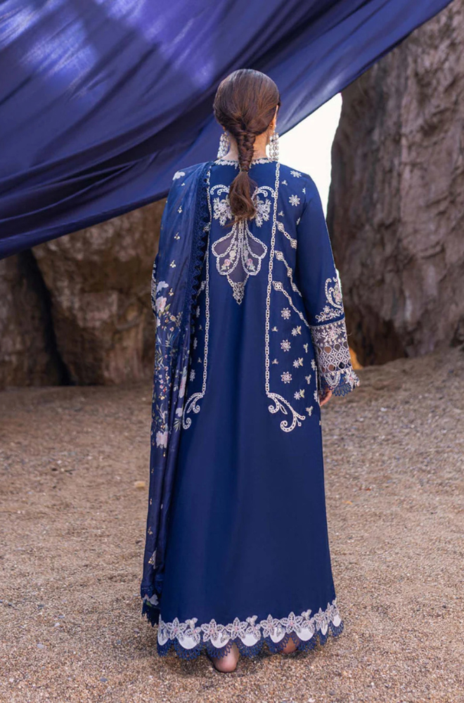 3PC Unstitched Lawn Heavy Embroidered Shirt with Printed Slub Net Dupatta - RC 1010