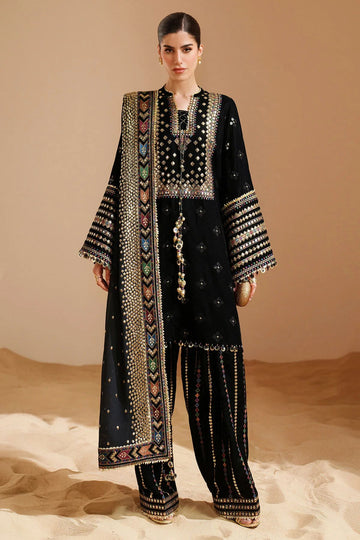 3PC Unstitched Lawn Embroidered Shirt with Embroidered Slub Net Dupatta and Trouser - RC 1040