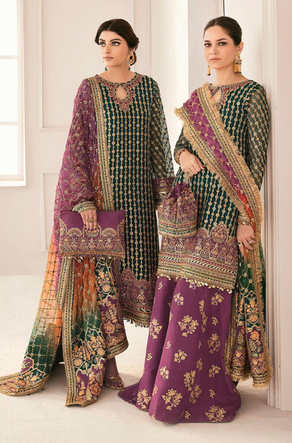 3PC HEAVY EMBROIDERED UNSTITCHED WEDDING DRESS - RC 1332