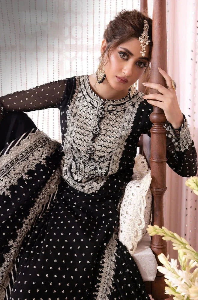 3PC EXCLUSIVE UNSTITCHED EMBROIDERED CHIFFON DRESS - RC 1333