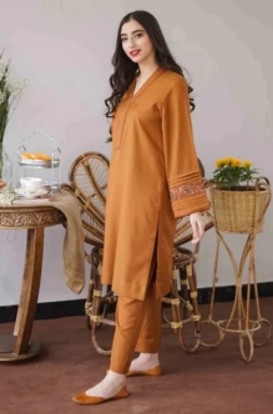 Aisling - 3PC Unstitched Dhanak Embroidered Shirt with Embroidered Dupatta and Trouser - RC 1135
