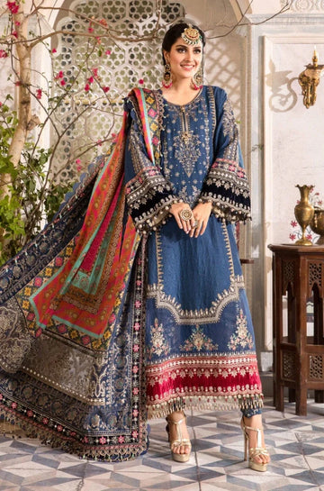 3PC EXCLUSIVE UNSTITCHED EMBROIDERED CHIFFON DRESS - RC 1336