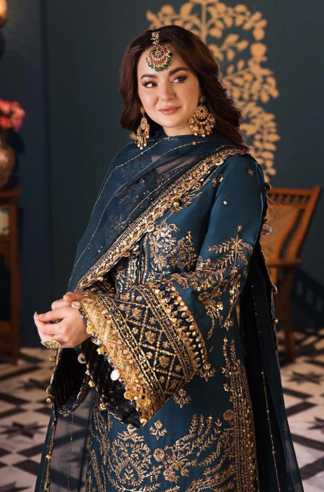 3PC Unstitched Heavy Embroidery Dress With Chiffon Embroidery Dupatta - RC 1366